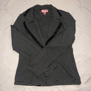 Girls Black/White Pinstripe Blazer